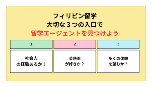 フィリピン留学でおすすめの留学エージェント TOP３をご紹介